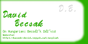 david becsak business card